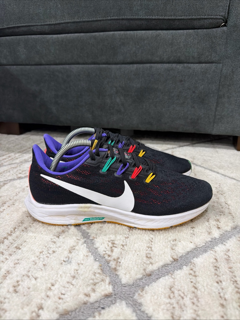 Nike Air Zoom Pegasus 36 CK0820-001 Running Shoes Rainbow Multi Color Women’s 9